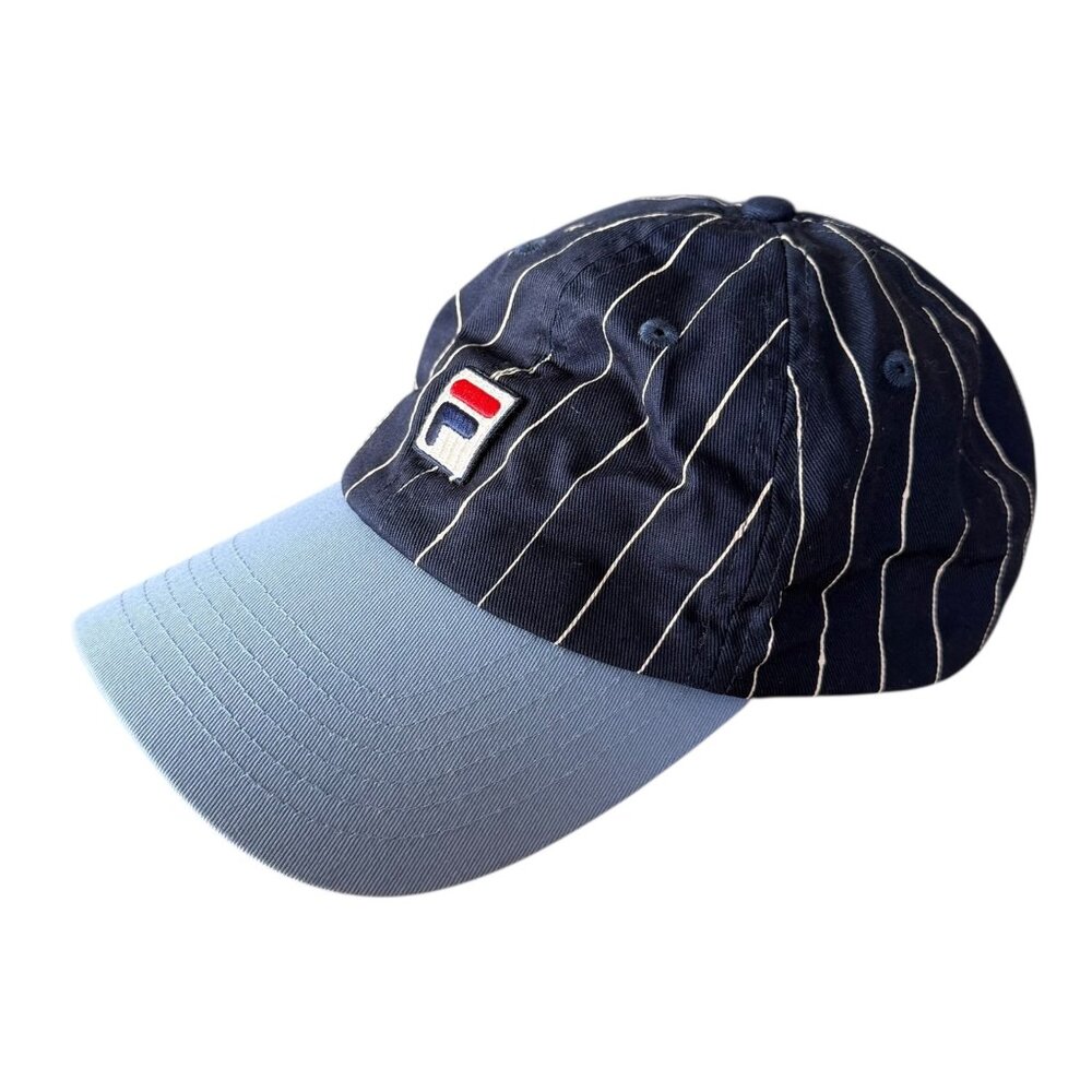 FILA x Bandier Womens Stripe Baseball Cap Navy One Size Streetwear Blokette‎